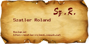 Szatler Roland névjegykártya