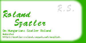 roland szatler business card